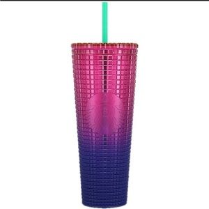 ✨NEVER USED✨Starbucks Summer 2022 Watermelon Pink Purple Grid TumblerVenti 24 oz